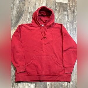 Vintage Foot Locker Blank Plain Hoodie Sweatshirt Pullover Red Size 2XL SEE PICS
